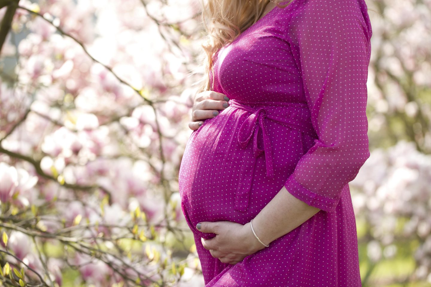 Babybauch Fotoshooting – Magnolien – Fotograf Essen – Fotograf Mülheim